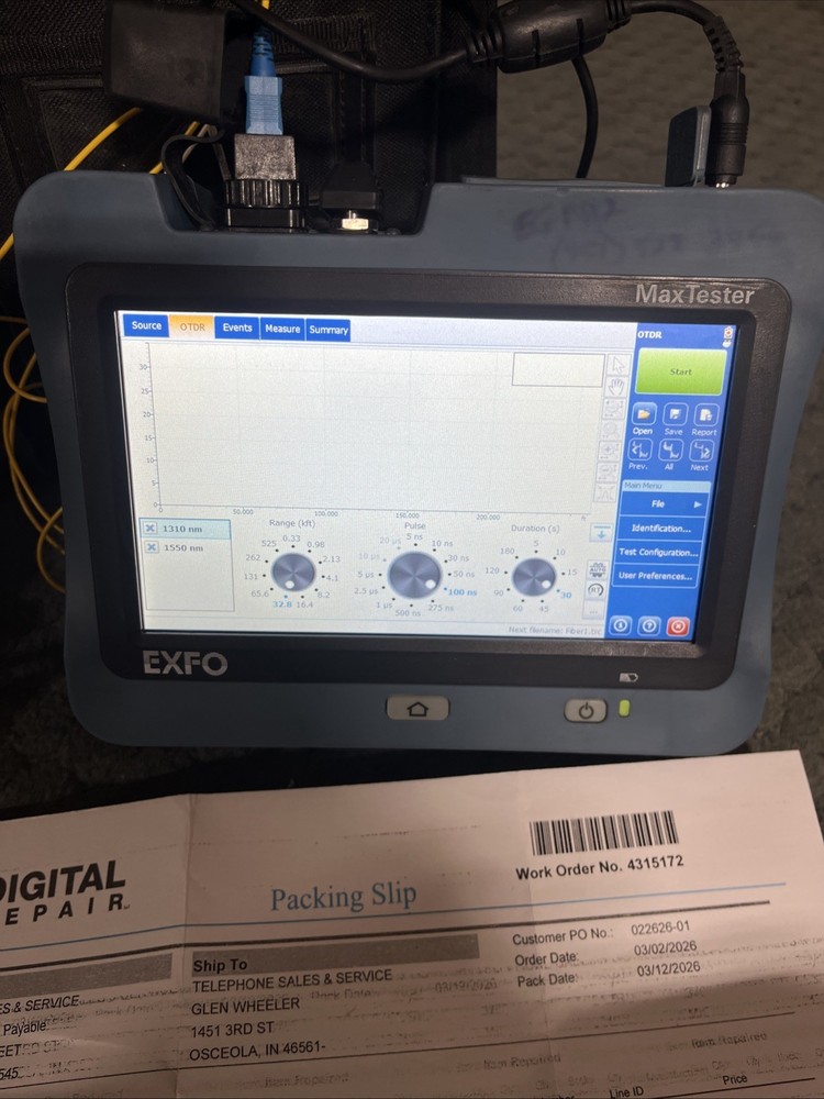 Exfo MaxTester MAX-715B-MI-EI OTDR Unit Serviced