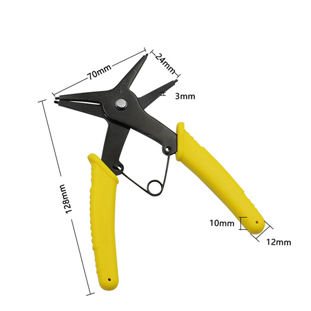 Yellow Circlip Pliers Internal External 2 in 1 Snap Ring Plier Combination