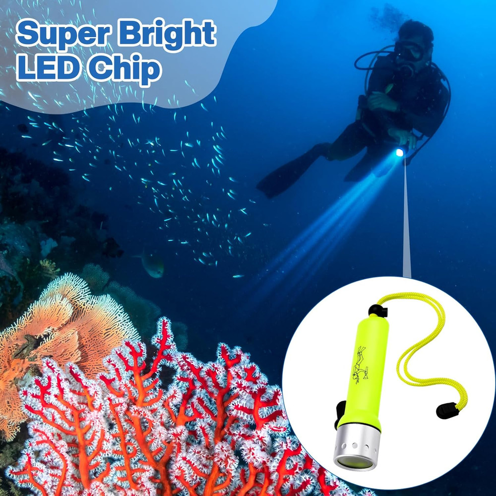 4 Pack Scuba Diving Flashlight 1000 Lumen T6 LED Dive Light Bright Waterproof