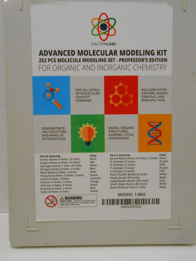 ADVANCED MOLECULAR MODELING KIT. 252 Pcs. Model 1-002. DALTON LABS.