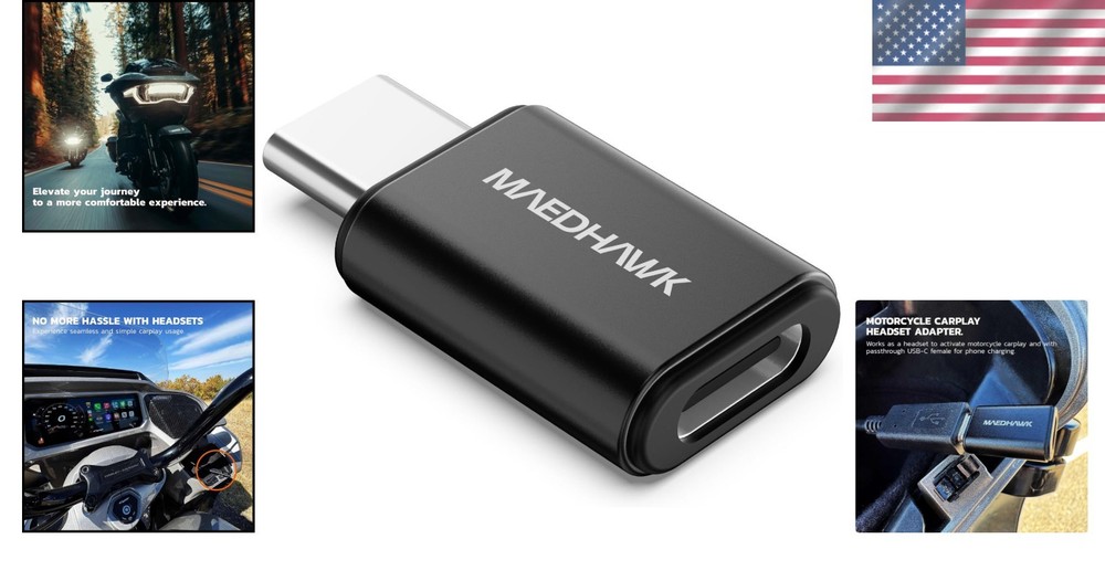 Wireless Bypass Bluetooth Headset Adapter for Motorcycle CarPlay & Android Auto