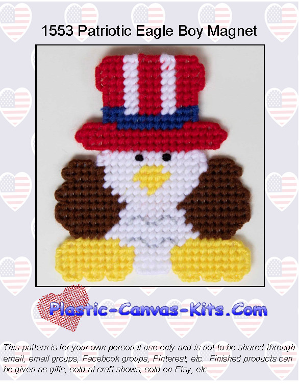 Patriotic Eagle Magnet-Plastic Canvas Pattern or Kit