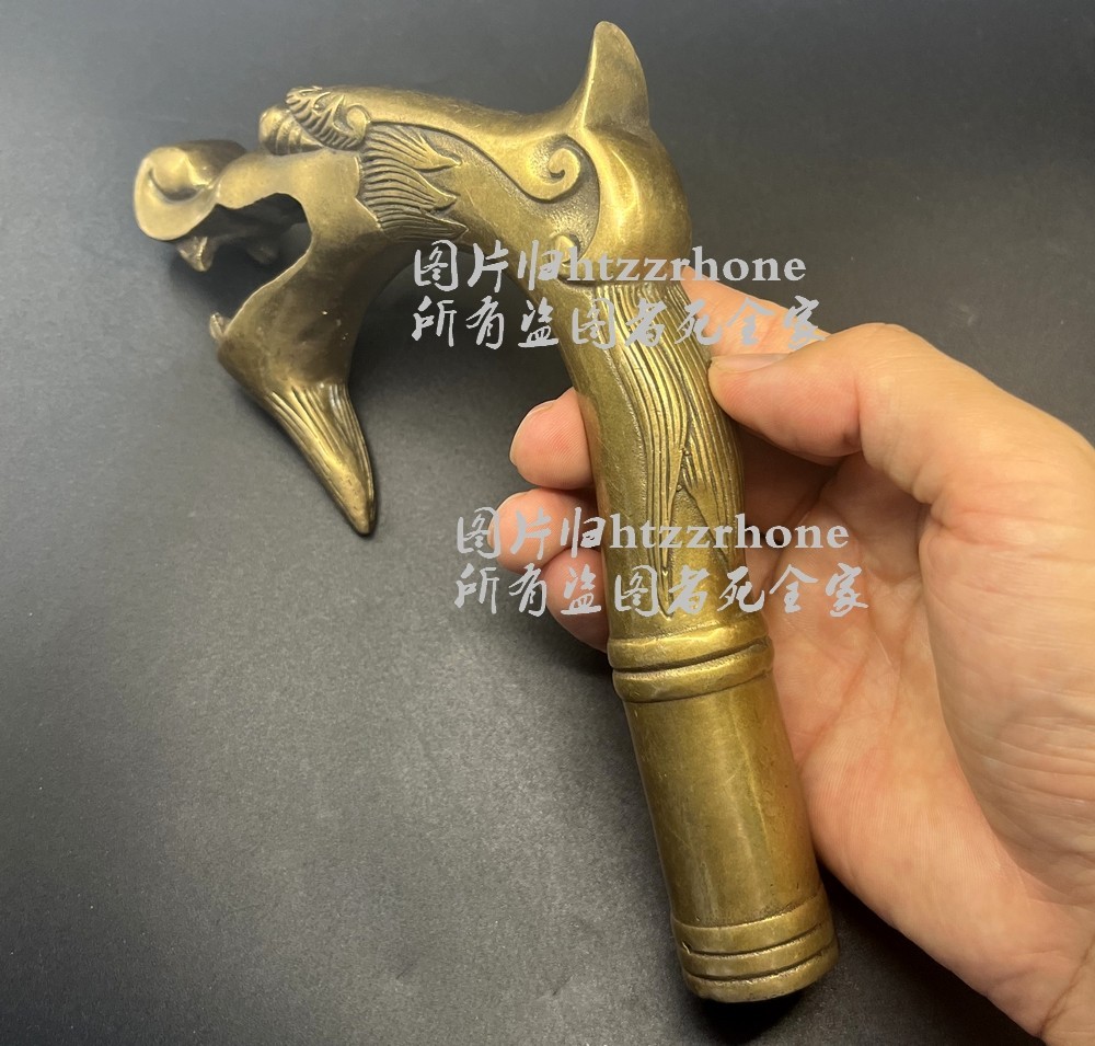 Solid Brass Dragon Head Walking Stick Cane Handle Top Topper Hand Grip Tool