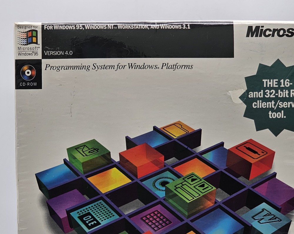Microsoft Visual Basic 4.0 VB 4 Professional PRO Edition Windows 95+ PC SEALED