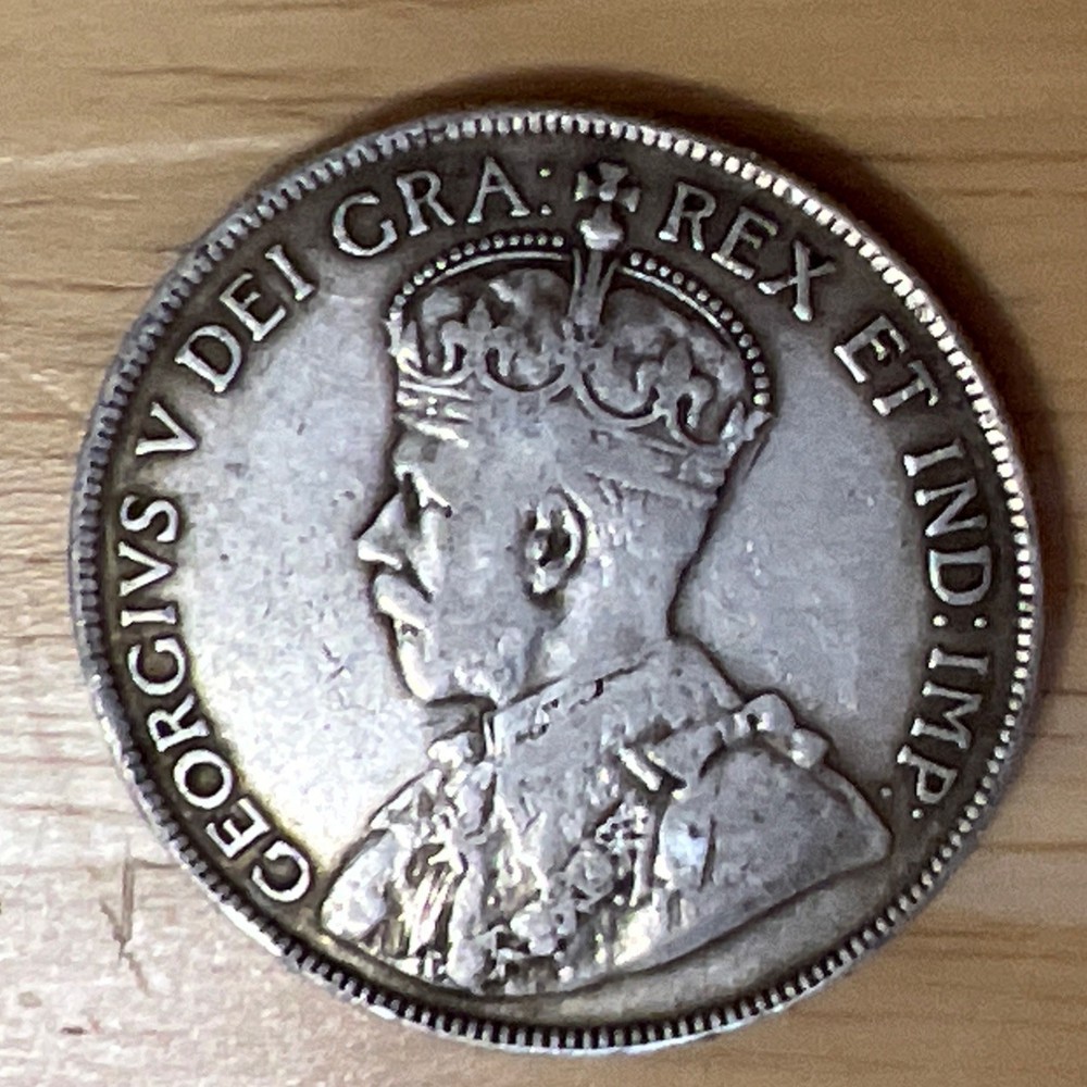 1919 Canada 50 Cent Silver Coin