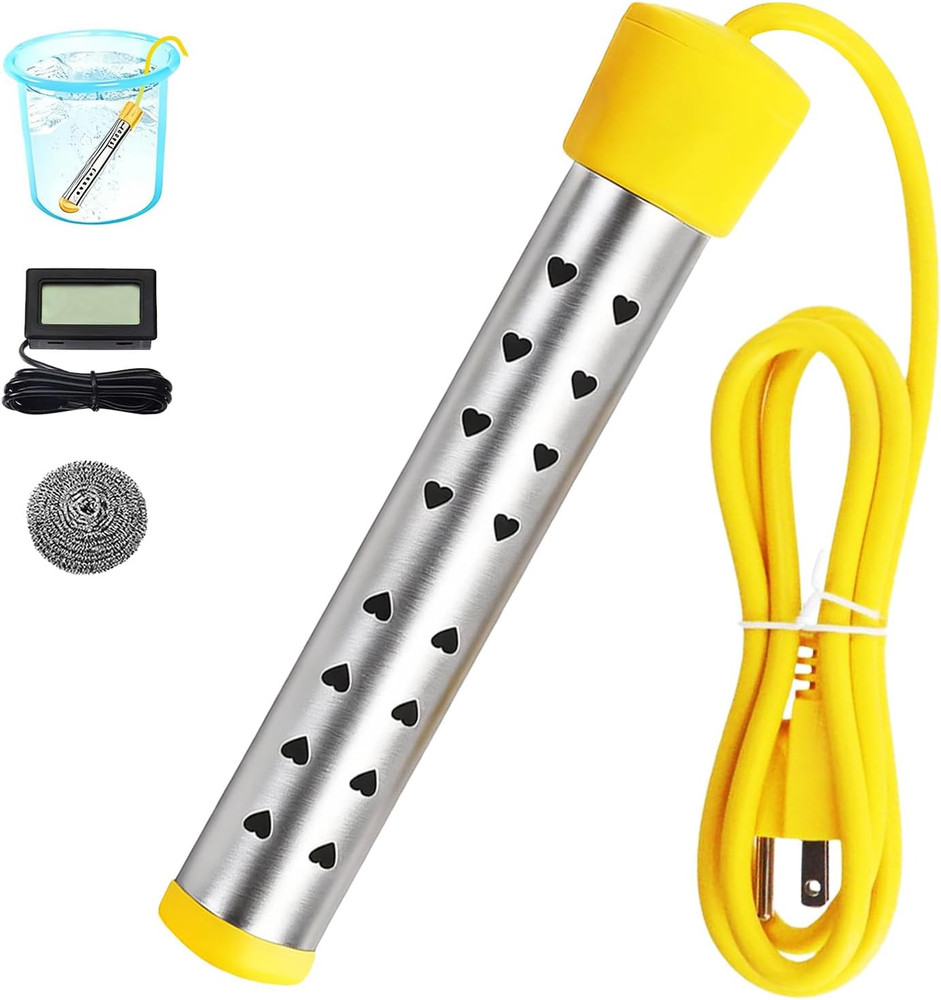 Immersion Water Heater Electric, Portable Bucket Heater with 304 Stainless Steel