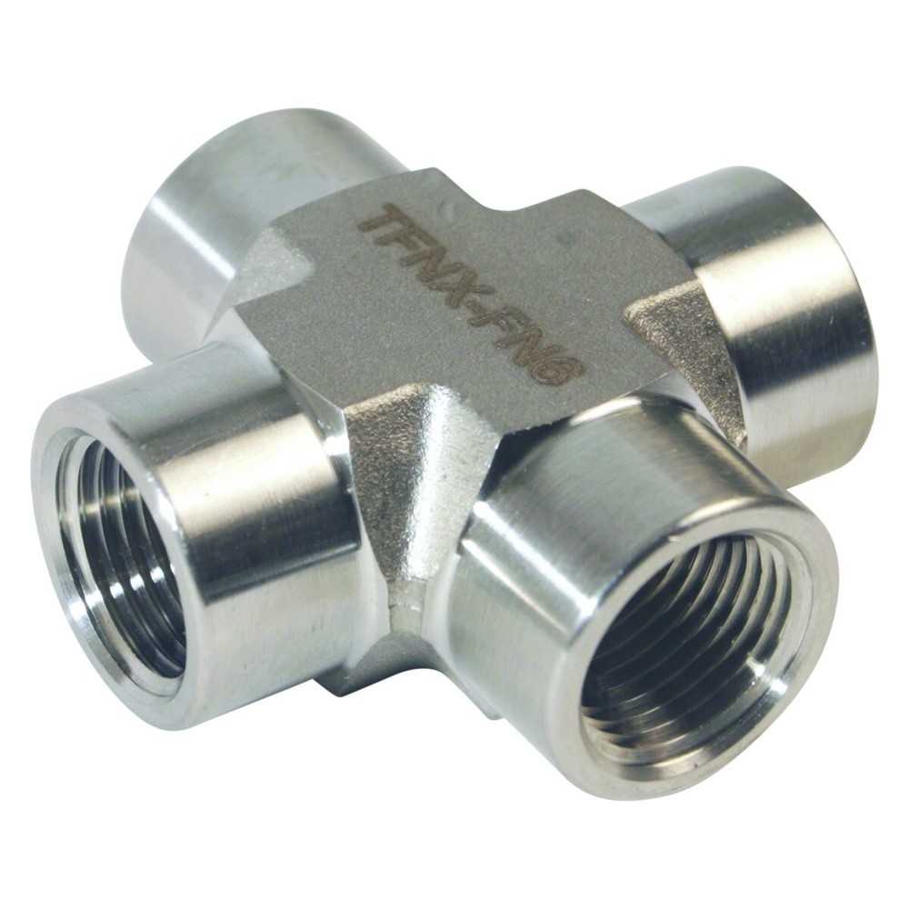 Threaded NPT Cross | FNPT 3/8 inch - SS316 (3 Pack)