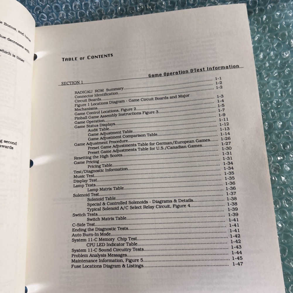 original Radical Bally ￼ pinball MACHINE manual Arcade Game