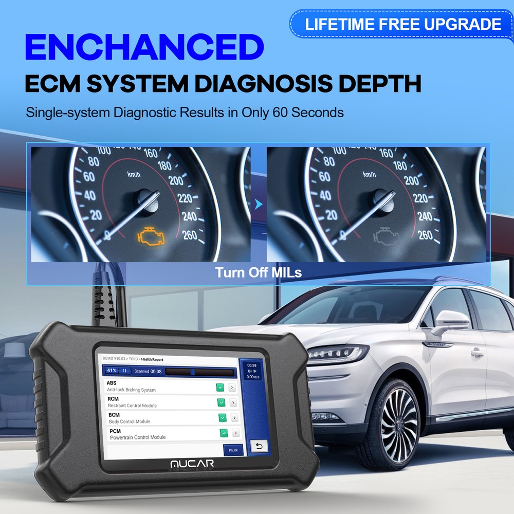 MUCAR CS90 OBD2 Scanner Car Engine Diagnostic Scan Tool Code Reader ABS SRS