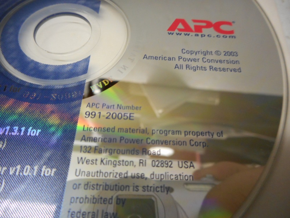 APC PowerChute Personal Edition Software CD 991-2005E 2003