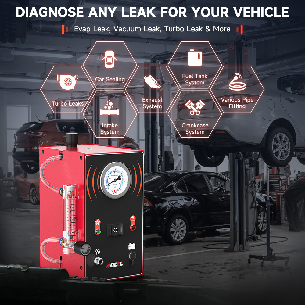 Auto EVAP Smoke Machine Leak Detector Fuel Pipe Vacuum System Diagnostic Tester