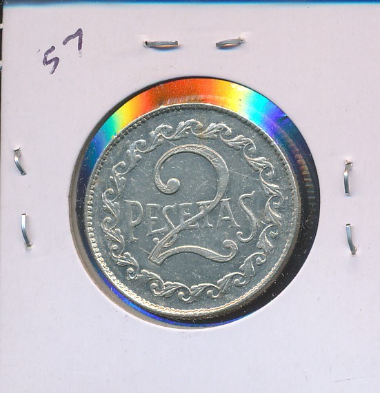 SPAIN - 2 PESETAS 1910 airplane - #3462