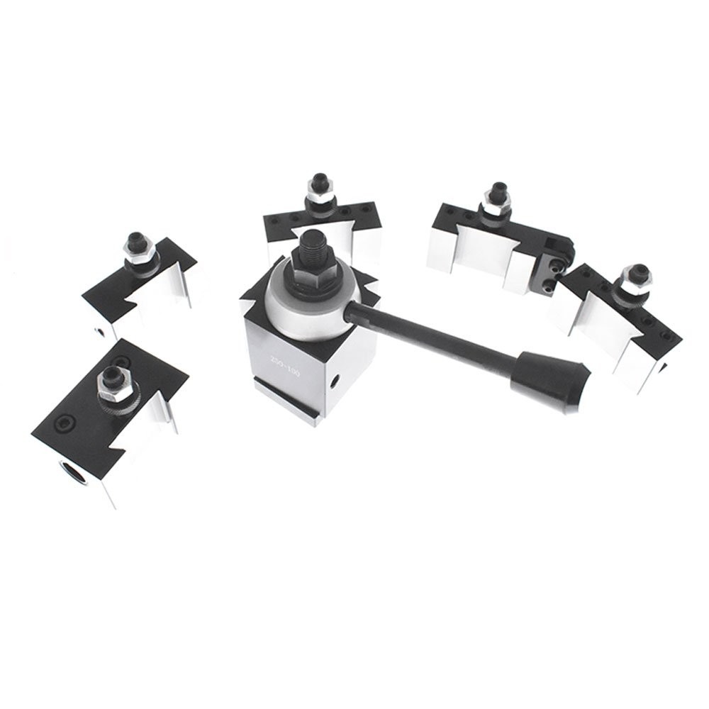 6Pcs AXA 250-100 Size Piston Type Quick Change Tool Post Set For Lathe 6-12"