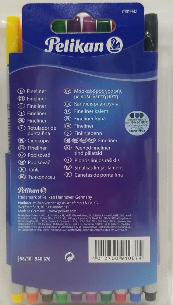 Pelikan Fineliner96 Marker Basic 10 Piece Set, Assorted Colours