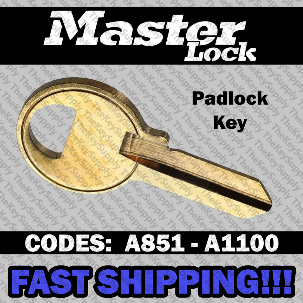 Master Lock Padlock Replacement Key Cut to Your Code A851 - A1100