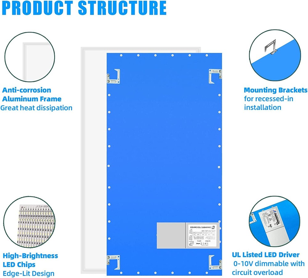 4 Pack 2x4 FT LED Panel Light,75Watt Drop Ceiling Lights, 5000K Daylight White