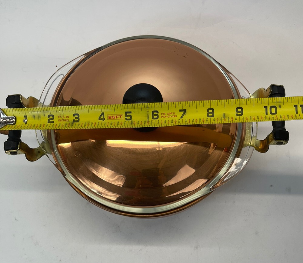 Vintage 1950s CopperCraft Guild Copper Buffet Casserole Pyrex Insert