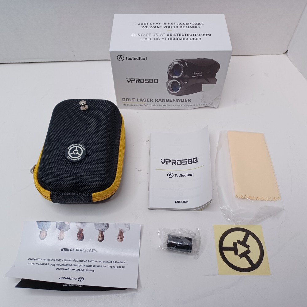 TecTecTec VPRO500 Golf Laser RangeFinder With Carrying Pouch &  Strap 540 Yards