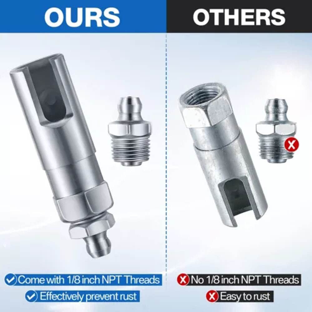 1/2PACK Right-Angle 90-Degree Push-on Grease Coupler With 1/8 Inch NPT Threads