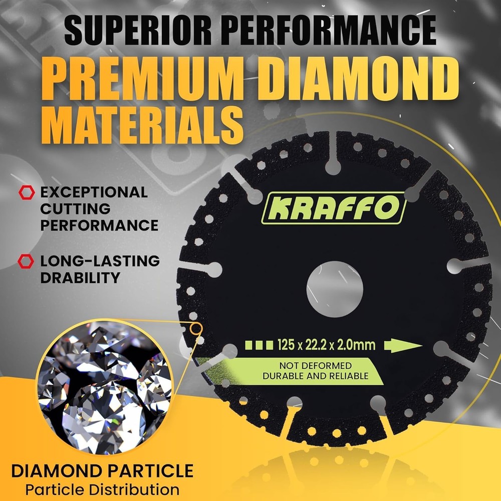 Diamond Cutting Disc 3-Pack with M14 Lock Nut Ultra Thin Cutting Wheel