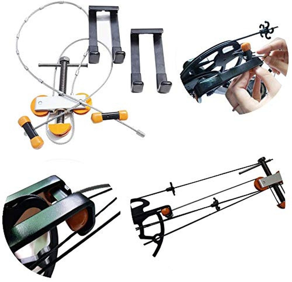 SHARROW Portable Hand Held Compound Bow Press with 2 Quad Brackets Bow String...