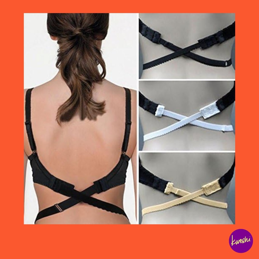 UNBRANDED Backless Low Back Bra Strap Converter Extender, 5 Pack, Multicoloured
