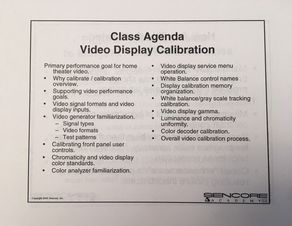 SENCORE Training Academy TS700 Video Audio Satellite RF Complete Training Course