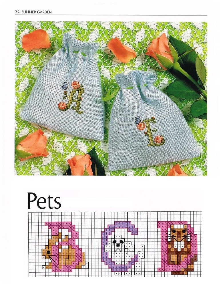 PETS & SUMMER GARDEN  FULL ABCS   CROSS STITCH PATTERN  ONLY   -  ZTC