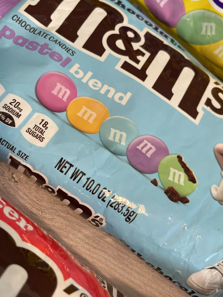 Easter M&M's Peanut Butter, Peanut & Plain with an Easter Candy Dish