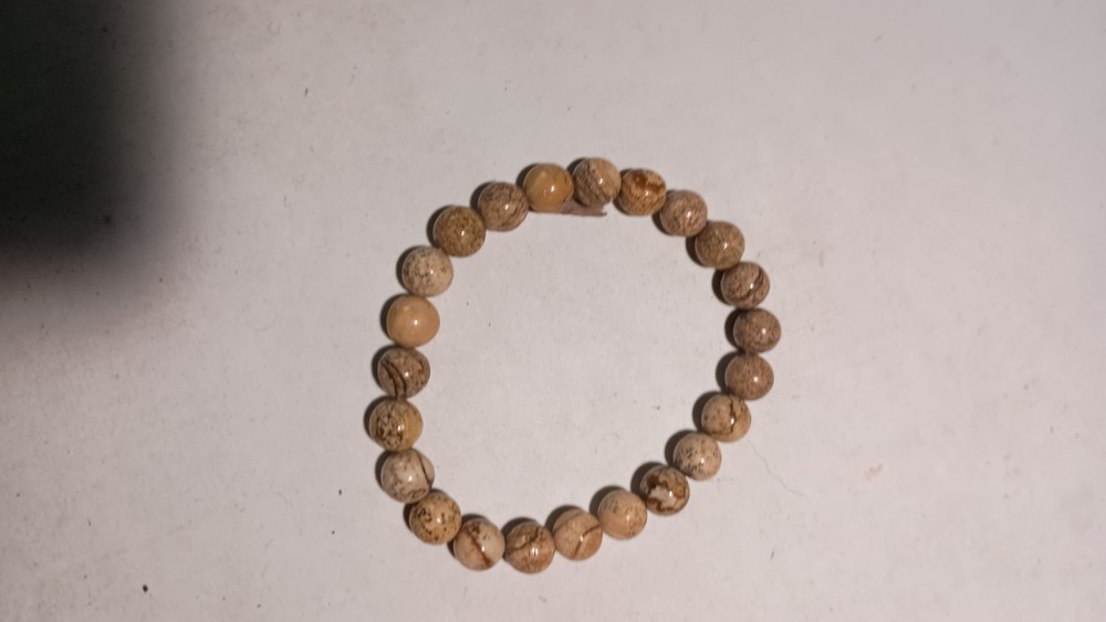 Picture Jasper Stone Bead Stretch Bracelet (C18)