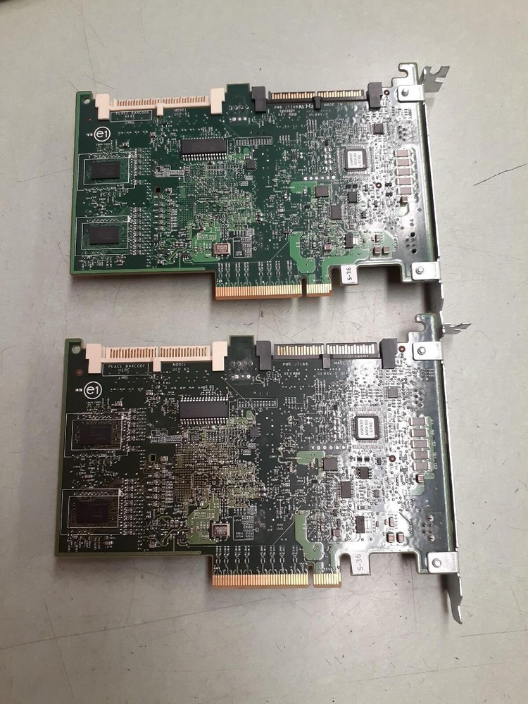 (2) Dell Poweredge Perc 6i PCI-e SAS RAID Controller Card T774H 0T774H