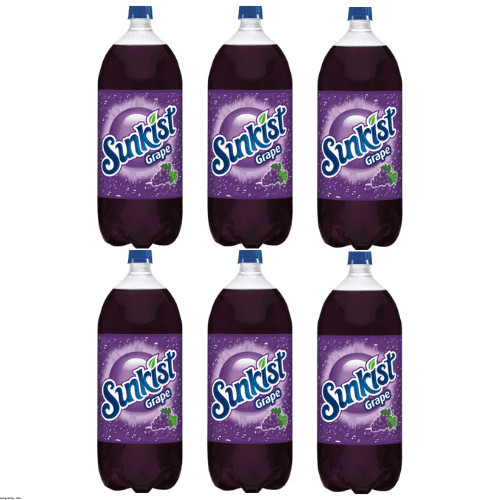 Sunkist Grape Soda, 2 Liter Bottles, 6 Pack