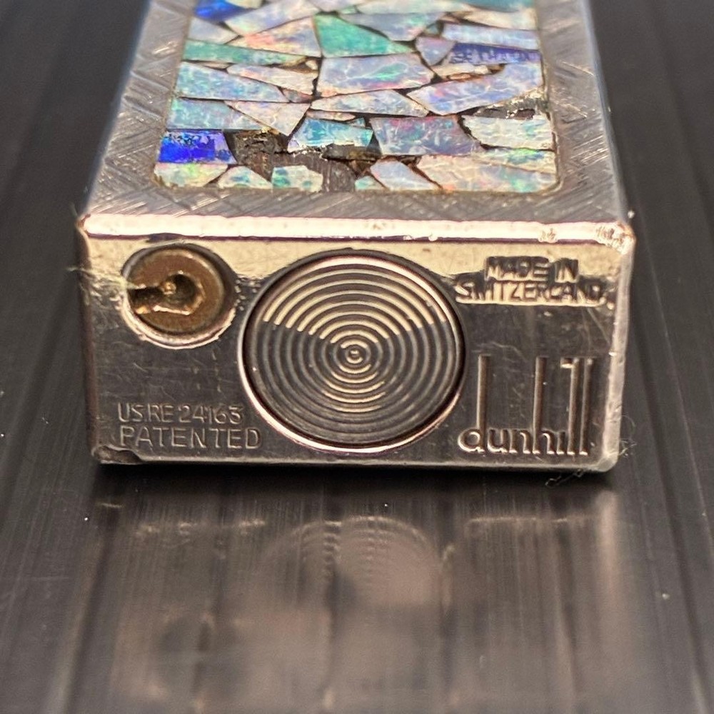 Dunhill Lighter Gold Wav Opal Pattern Working Condition