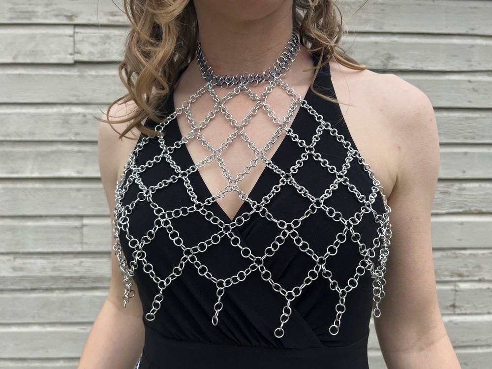 Chain Top - Blue And silver