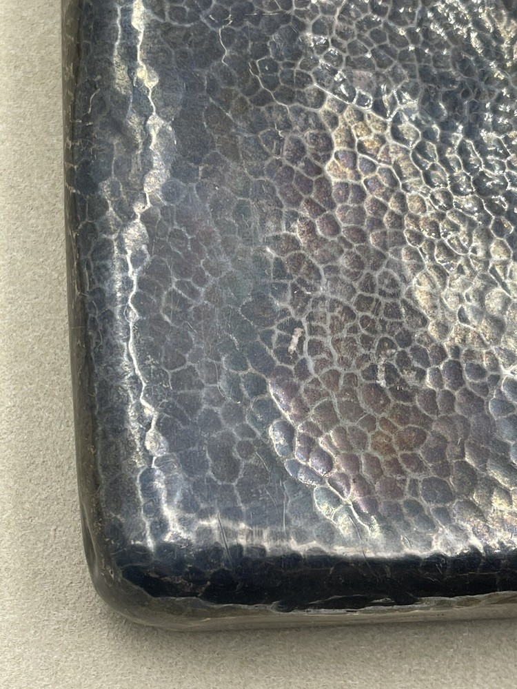 Antique Sterling Silver Flask Hand Hammered