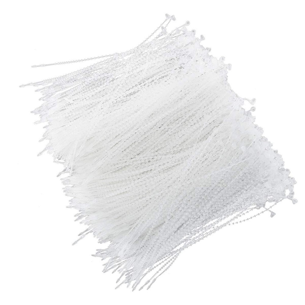 5" Pin Adjustable Security Beaded Loop Tie Plastic Paper Prices Tag Fasteners
