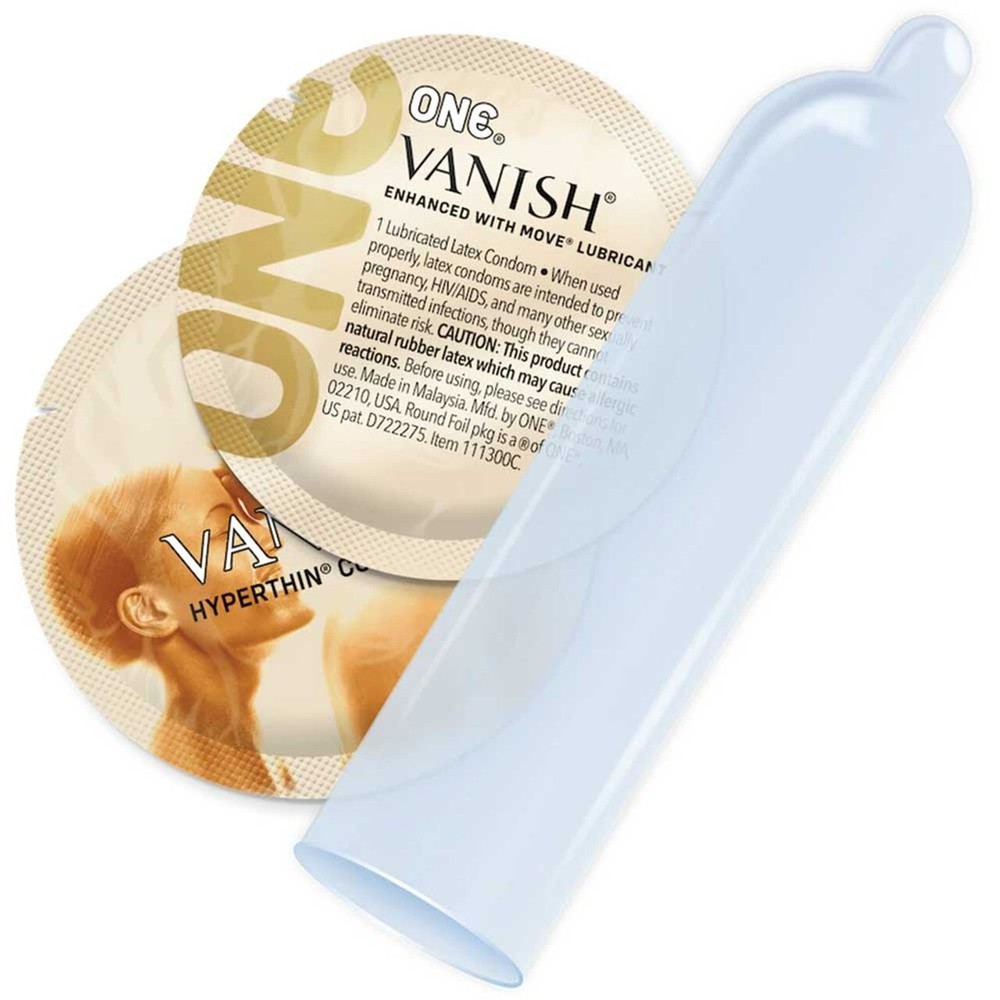 ONE Vanish Hyper Thin Lubricated Latex Bulk Condoms + Silver Pocket Case