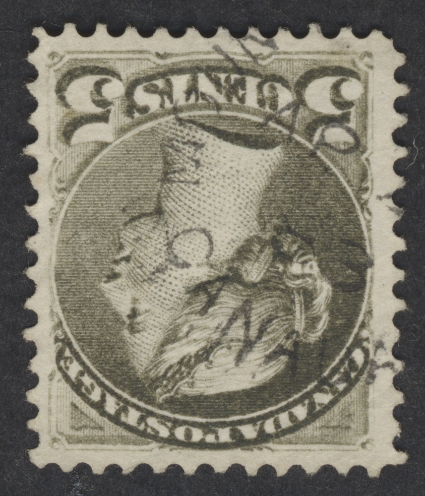 Canada #38 5c Small Queen Slate Green VF Dated Cancel AP 2 83