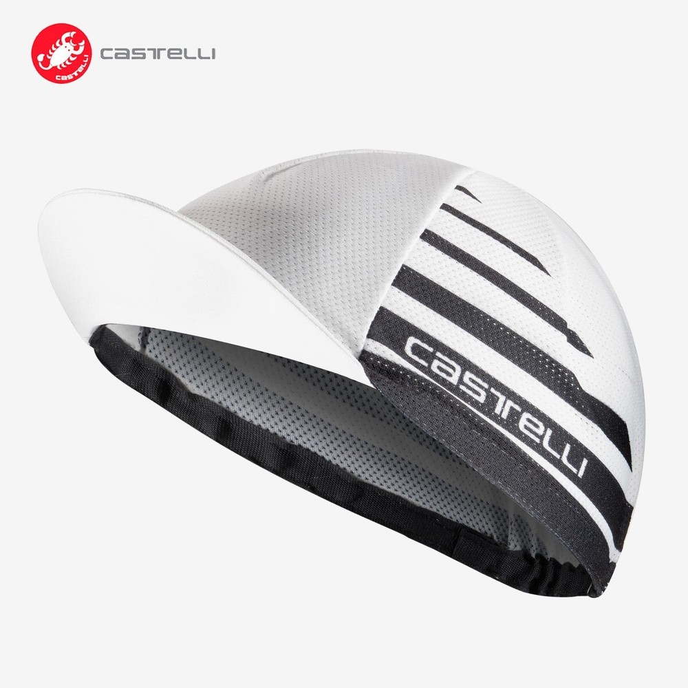Castelli CLASSICO Breathable Cycling Cap : WHITE/BLACK - One Size