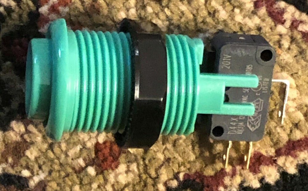 Pushbutton with Horizontal Microswitch - Blue or Green
