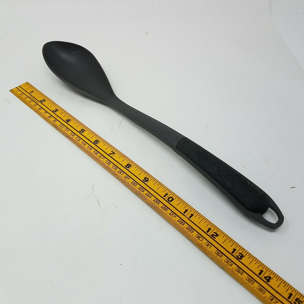 Basting Spoon Kitchen Utensil Black Handle 13.5-Inch Long