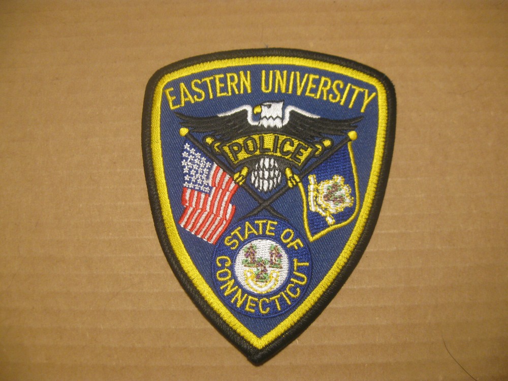 EASTERN UNIVERSITY CONNECTICUT POLICE PATCH (EAGLE & CROSSED FLAGS)