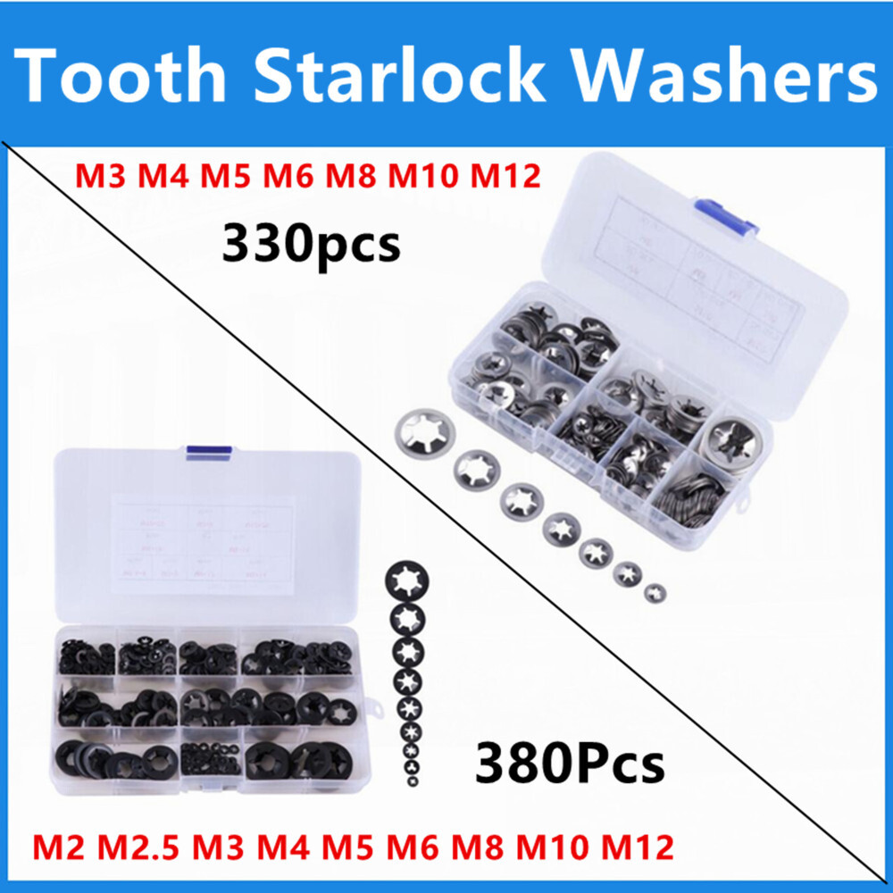 Internal Tooth Star Lock Spring M2-M12 Kit Quick Washer Push On Speed Nut