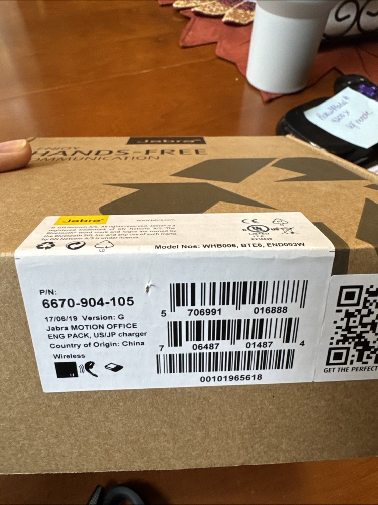 Jabra Motion Office UC Bluetooth Headset - Touch Screen WHB006