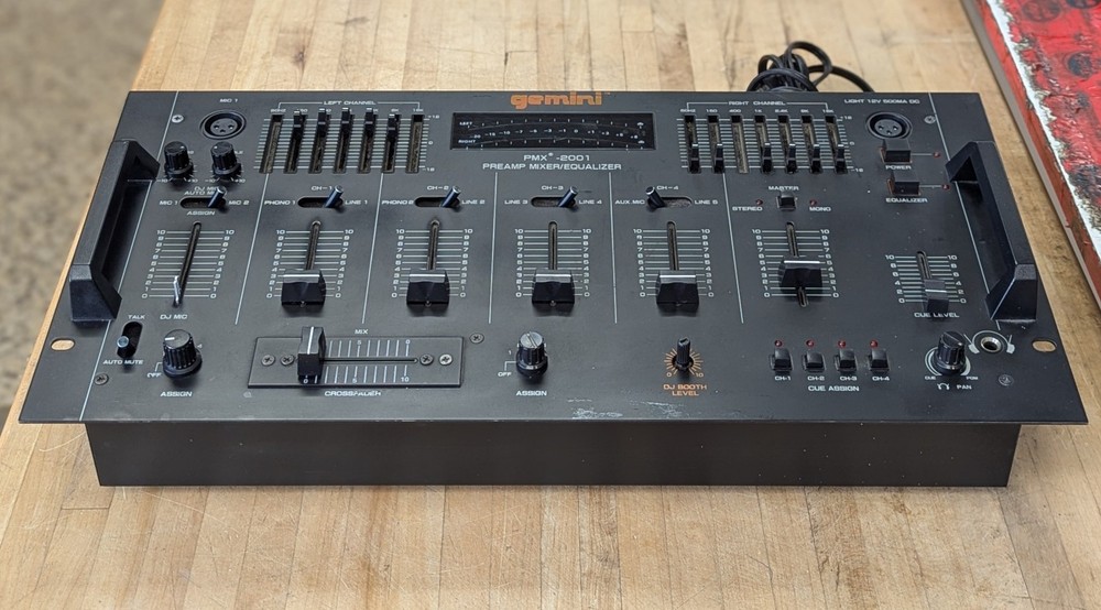 GEMINI PMX-2001 STEREO 4 CHANNEL PRE-AMP DJ PRO MIXER/EQUALIZER