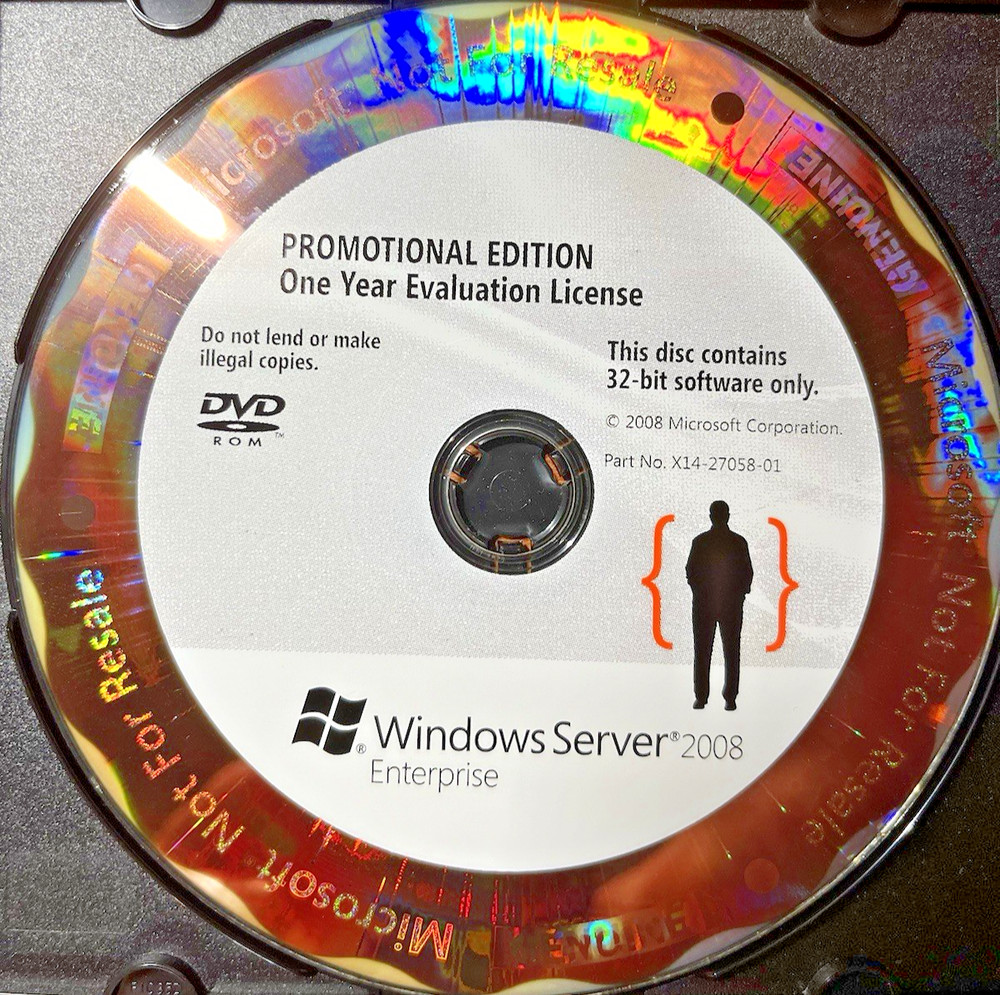 Microsoft Server Enterprise 2008 32bit Evaluation License Promotional Edition.