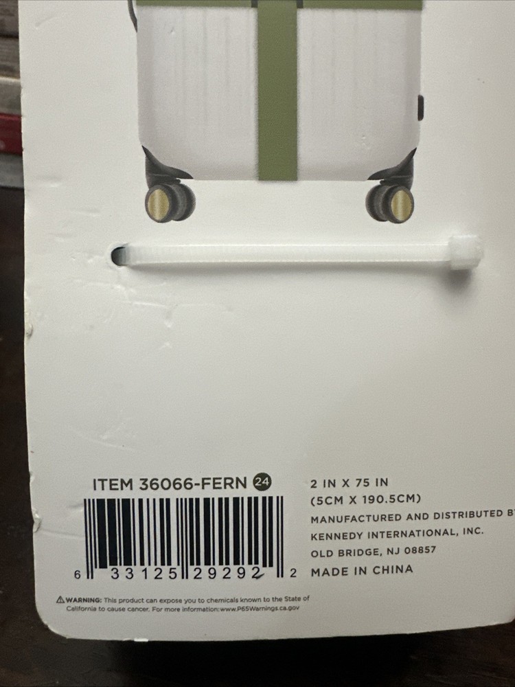 NEW Ruby Cash 2-Way Security Luggage Strap. Green W/black Hardware.