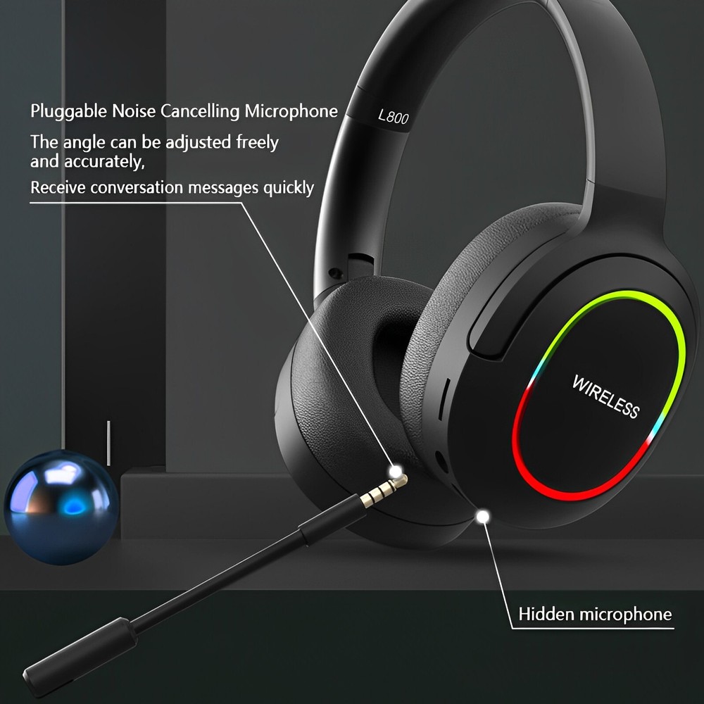 Wireless Bluetooth Headphones with Microphone Black For Galaxy S20 Plus Ultra FE