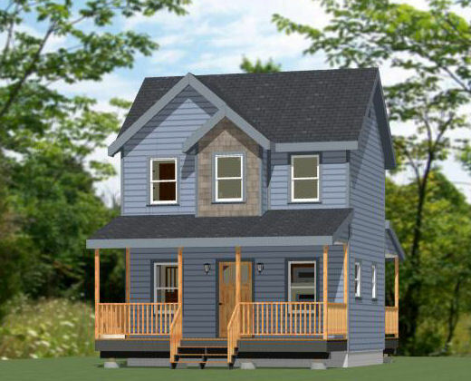 20x16 Tiny House -- PDF Floor Plan -- 599 sq ft -- Model 9A