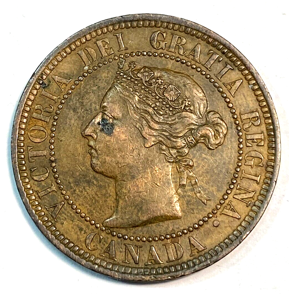 1884 Canada Large Cent Nice Light Brown AU CHN
